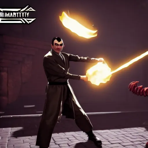 Prompt: mr. bean as a mortal kombat 1 1 fighter. fatality, brutality, finish him, unreal engine 5