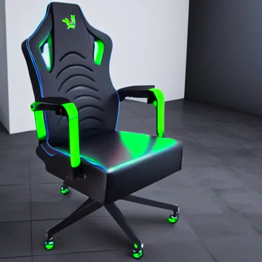 Image similar to razer gaming toilet chair