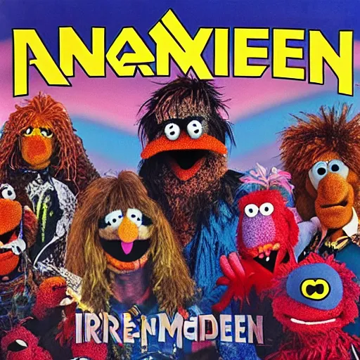 Image similar to animal the muppet on iron maiden album cover, 8 k resolution hyperdetailed photorealism