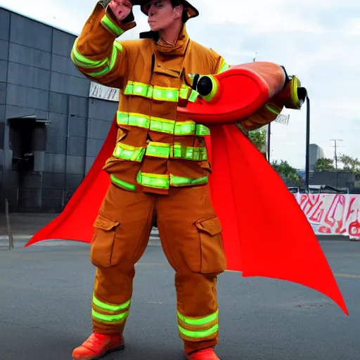 Image similar to muscular dragon firefighter