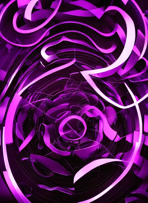 Image similar to a purple and black logo with the words readful things, a 3 d render by dan content, deviantart contest winner, video art, toonami, logo, imax