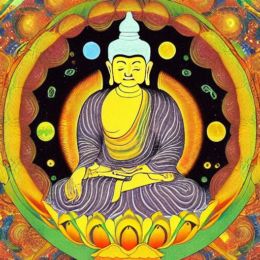 Prompt: the universe as the brain of Buddha