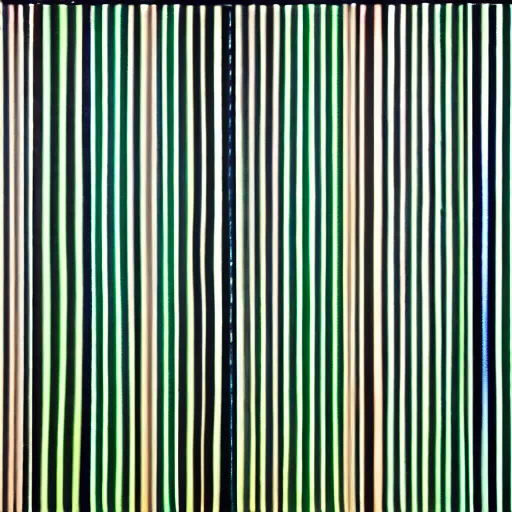 Image similar to Mixed media art. a series of vertical stripes in different colors. kelly green by James Turrell washed-out