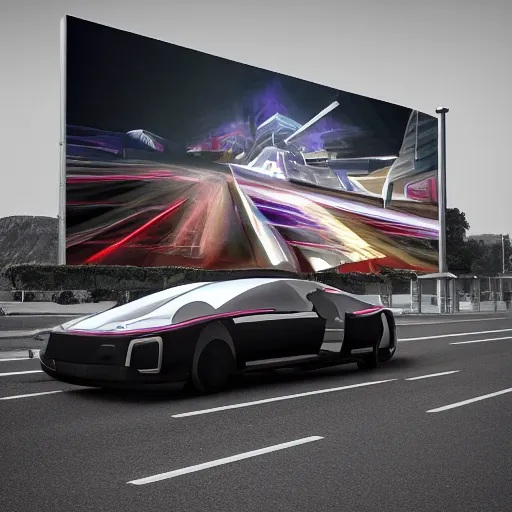 Image similar to sci-fi cars : wall near structure on : the coronation of napoleon painting : and digital billboard in the middle, in style of zaha hadid, suprematism composition, unreal engine 5, keyshot, octane, artstation trending, ultra high detail, ultra photo realistic, 8k, 16k, in plastic, dark, tilt shift,