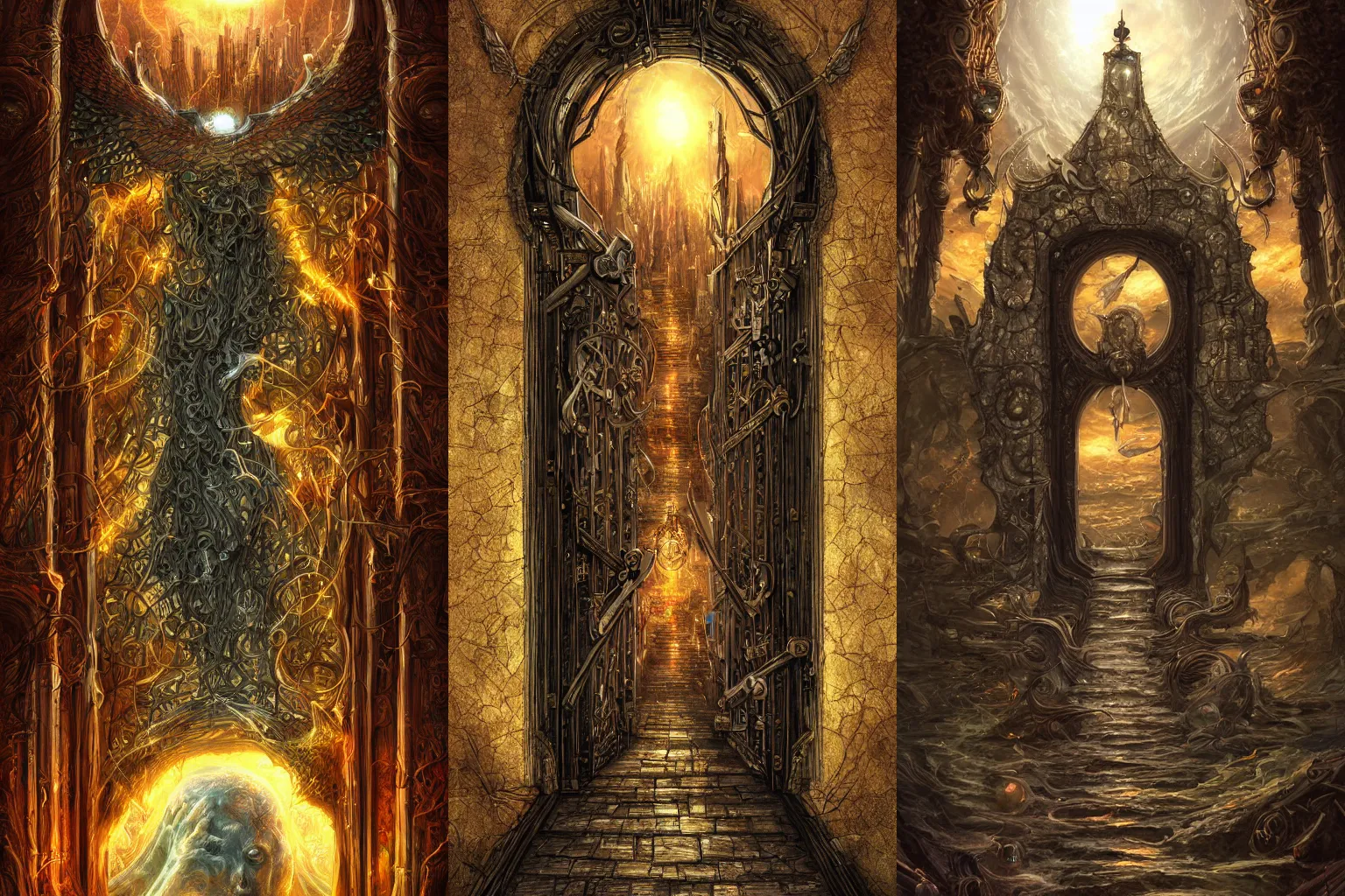 Prompt: The gate to the eternal kingdom of electronics, fantasy, digital art, HD, detailed.