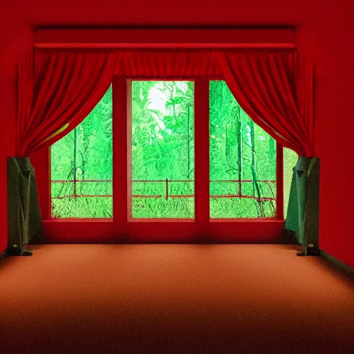 Prompt: a red room like in twin peaks
