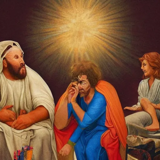 Image similar to god watching people argue