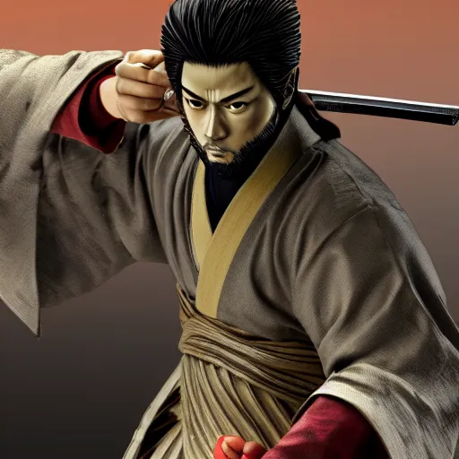 Image similar to isshin sword saint holding a glock, sekiro, detailed