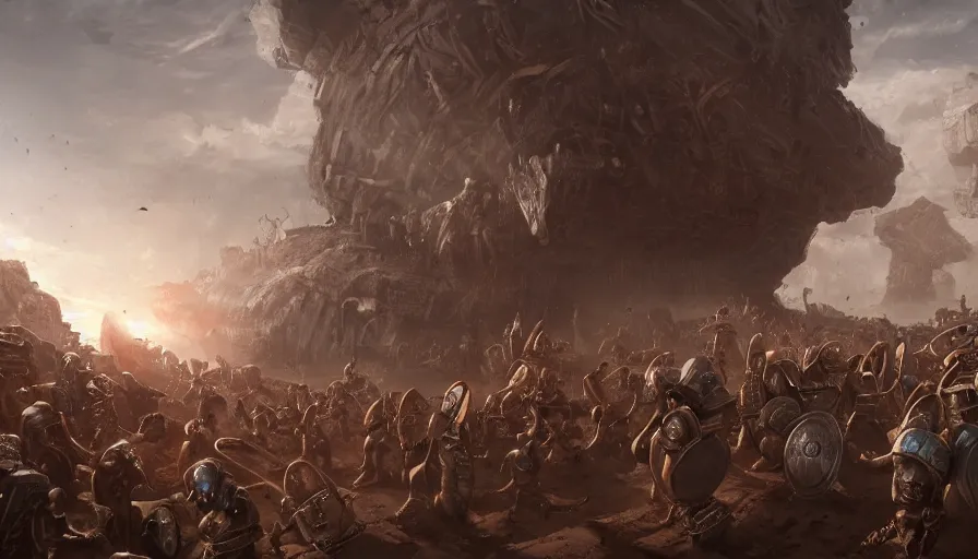 Prompt: Roman gladiators finding an ancient alien ship, hyperdetailed, artstation, cgsociety, 8k