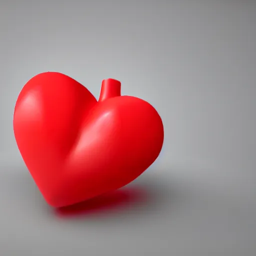 Image similar to 3d render of a badly formed red putty heart shape in the middle of a gray sheet of paper