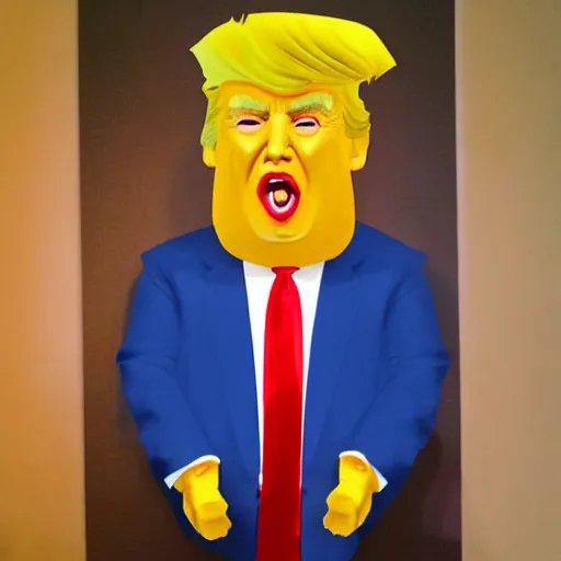 Image similar to donald trump made of pizza!!! mode, pixar