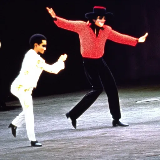 Prompt: goat tap dancing with michael jackson in the colosseum, realistic, clean, detailed