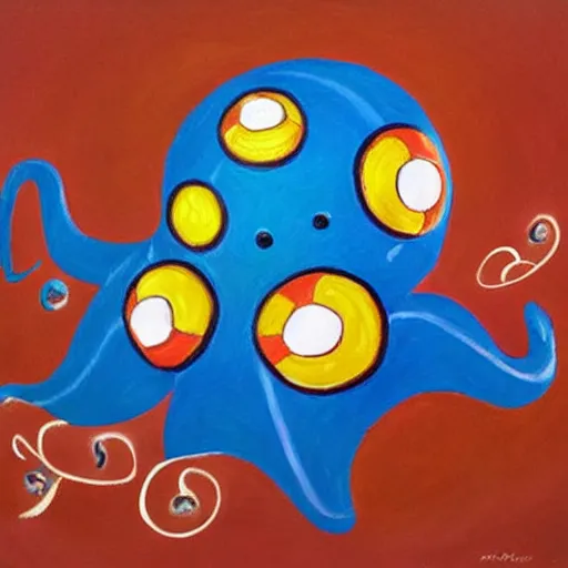 Image similar to photo - realistic painting of octopus plying soccer