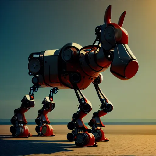 Image similar to robot mule, octane render, unreal engine, high quality, 8 k