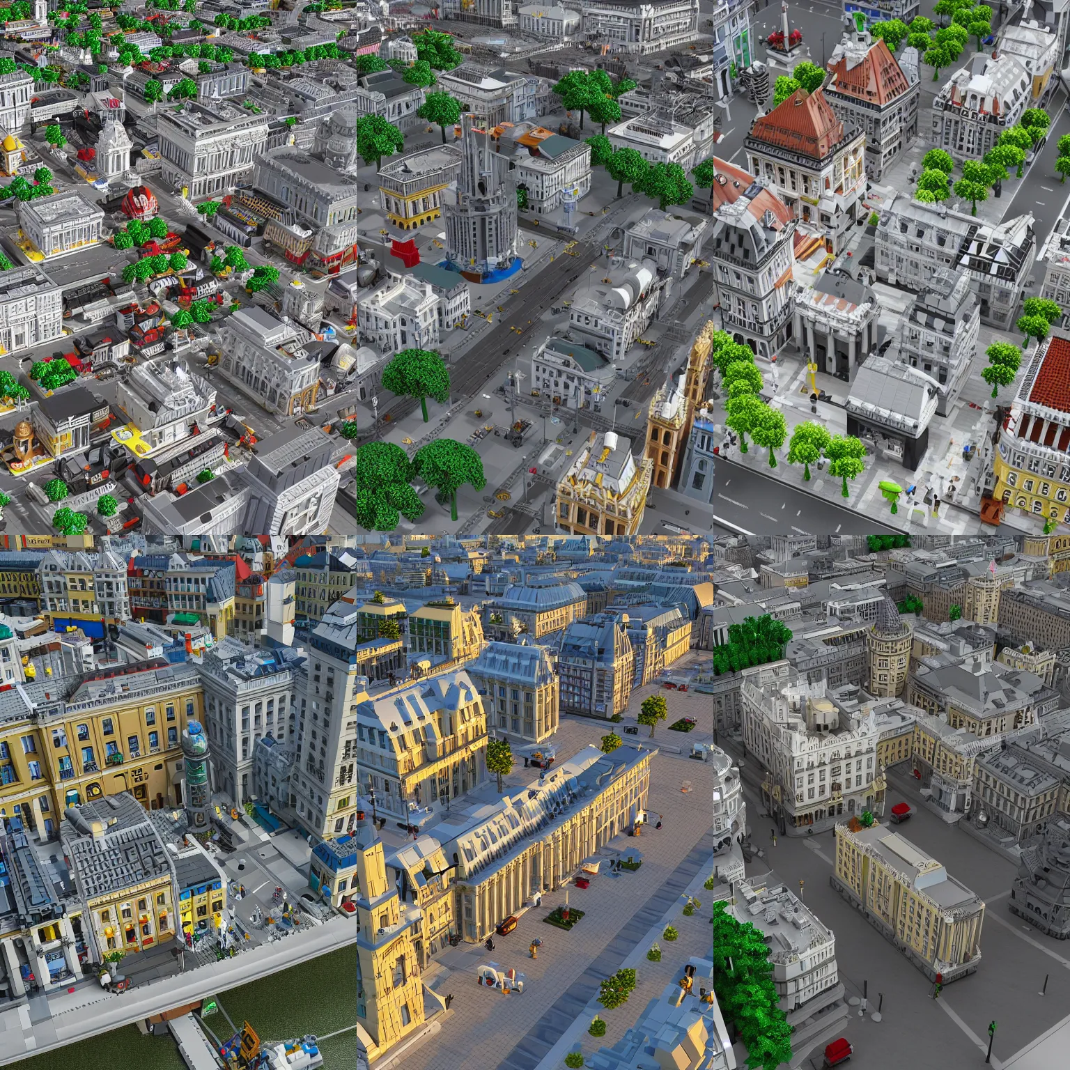 Prompt: a lego model of vienna, 3 d render, smooth models, shiny, simple, unreal engine 5
