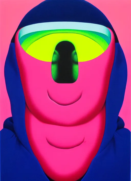 Image similar to person wearing a balaclava by shusei nagaoka, kaws, david rudnick, airbrush on canvas, pastell colours, cell shaded, 8 k