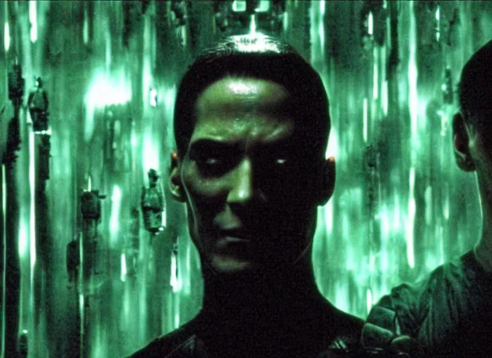 Prompt: human energy farm, Matrix movie still, scary, creepy, Hollywood movie