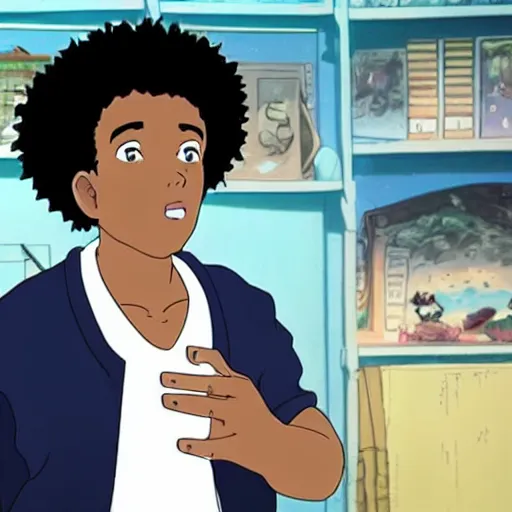 black man with curly hair in studio ghibli film | Stable Diffusion | OpenArt