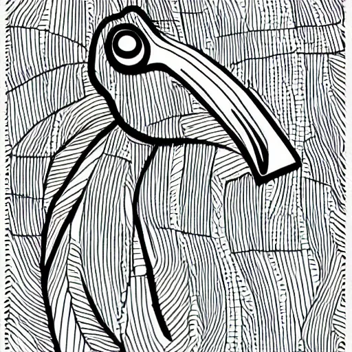 Image similar to one line drawing of a flamingo