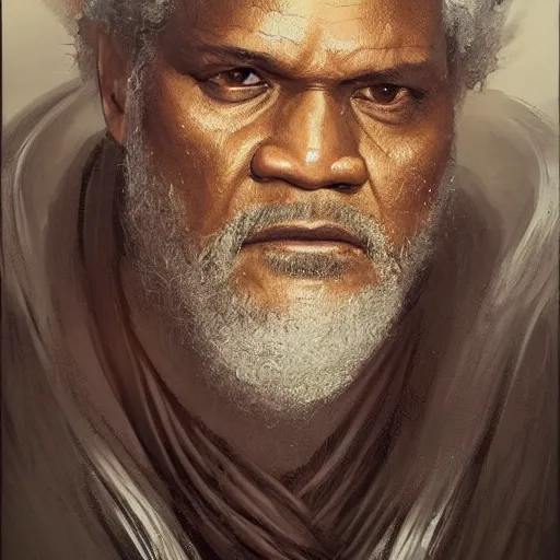 Image similar to portrait of a man by greg rutkowski, old jedi master, black, he looks like laurence fishbourne, star wars expanded universe, he is about 6 0 years old, wearing jedi robes, highly detailed portrait, digital painting, artstation, concept art, smooth, sharp foccus ilustration, artstation hq