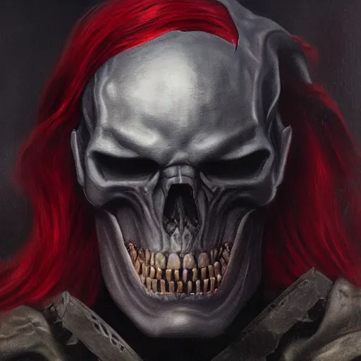 Image similar to Red Skull, elden ring boss, matte painting, detailed, elden ring, oil on canvas