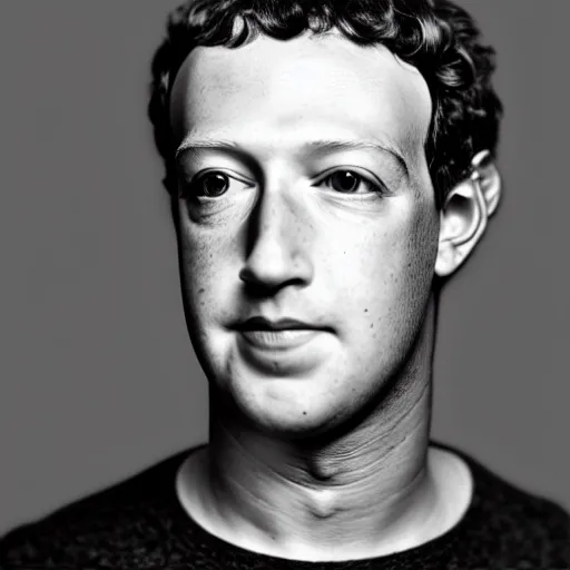 Prompt: Mark Zuckerberg half human half android, portrait, sci-fi, cyborg