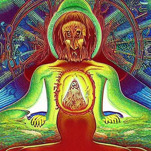 Image similar to someone going through profound revelation in DMT