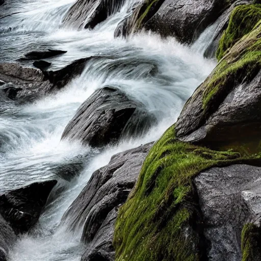 Image similar to a stairway of flowing water, hyperrealistic, 8 k, octane render, highly detailed, a real photographic, digital art, 8 k, realistic