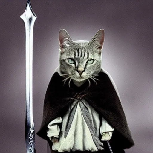 Image similar to lord of the rings gandalf as a cat