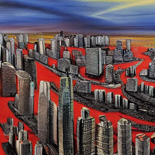 Prompt: cityscape after an earthquake