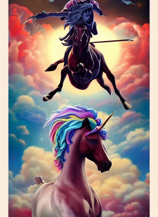 Image similar to portrait of obama riding an unicorn, pixar style, by tristan eaton stanley artgerm and tom bagshaw.