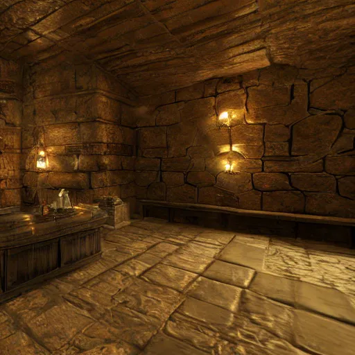 Prompt: chamber, lord of the rings, unreal engine