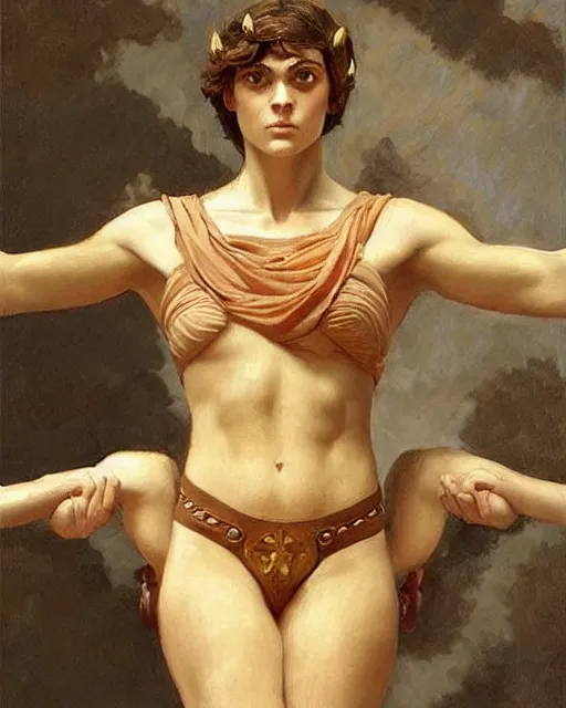 Image similar to an ancient greek athlete, beautiful face, oil on canvas, artstation, by j. c. leyendecker and edmund blair leighton and charlie bowater, beautiful face, octane, very aesthetic!!!!!!!!!!!!!!! stunning gorgeous big eyes