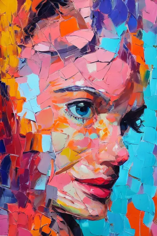 Prompt: highly detailed palette knife oil painting of a woman in the style of Francoise Nielly, ultra-detailed maximalist and dramatic fullbody female portrait