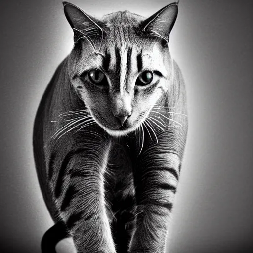 Image similar to a feline cat - elephant - hybrid, animal photography