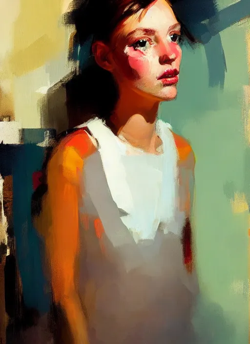 Prompt: a portrait of a pretty young lady by adrian ghenie