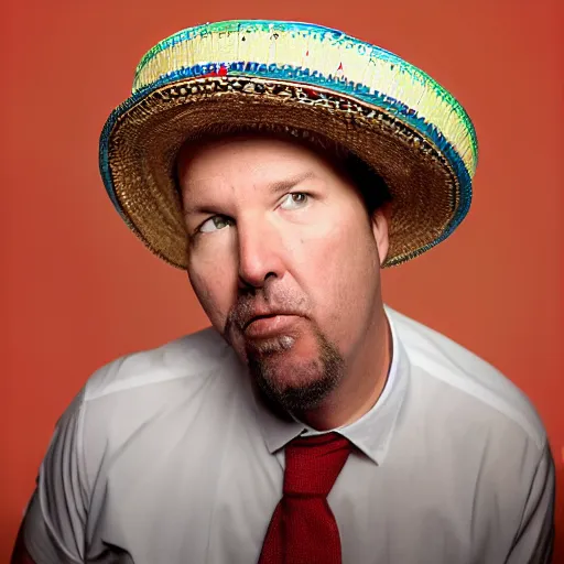 Prompt: Doug Stanhope wearing a sombrero, 4K, photograph