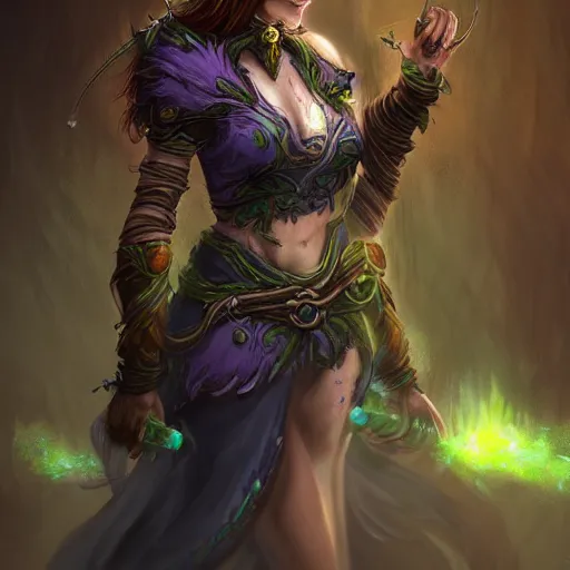 Image similar to a female druid character, concept art, high resolution and detail, photorealistic, cinematic, amazing, inspiring, attractive