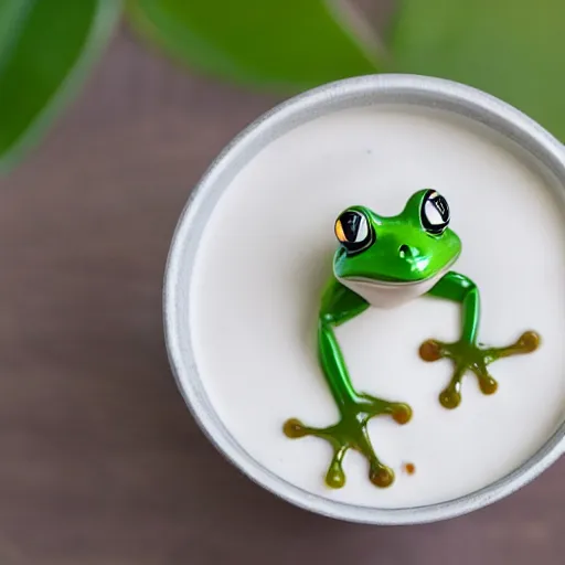 Image similar to frog in yogurt