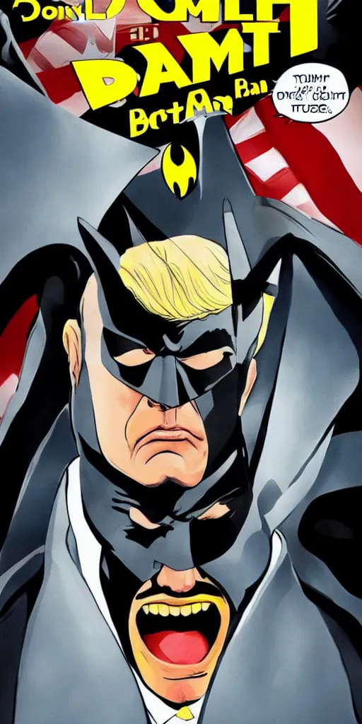 Prompt: donald trump as batman movie poster