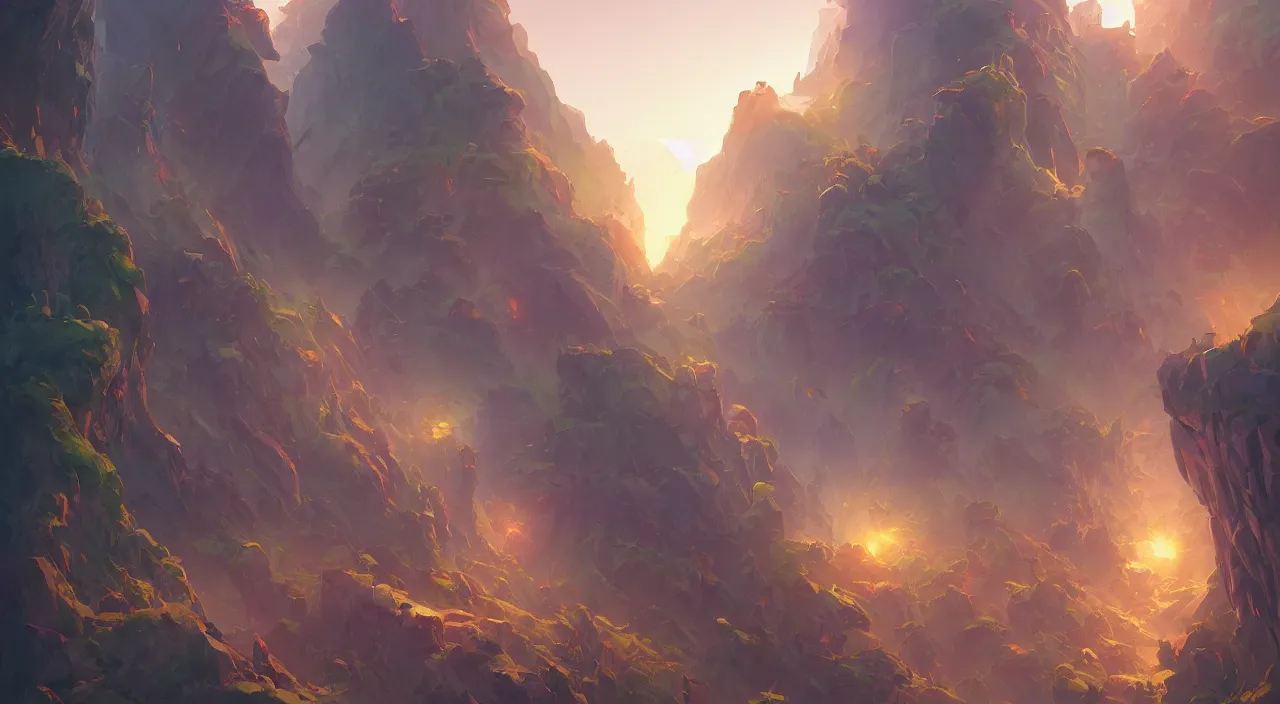 Image similar to flag colored wall fortress greeble illusion landscape wonderworld paradize, behance hd by jesper ejsing, by rhads, makoto shinkai and lois van baarle, ilya kuvshinov, rossdraws global illumination