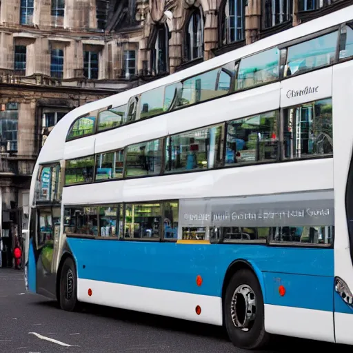 Prompt: chrome london bus