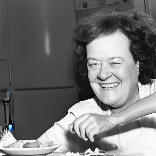 Image similar to color photo cooking show julia child making corndogs