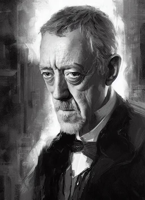 Image similar to Portrait of Alec Guinness, marvel comics, dark, intricate, highly detailed, smooth, artstation, digital illustration by Ruan Jia and Mandy Jurgens and Artgerm and Wayne Barlowe and Greg Rutkowski and Frank Frazetta