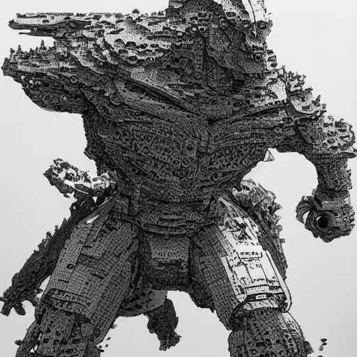 Image similar to lego character, pen and ink, intricate line drawings, by craig mullins, ruan jia, kentaro miura, takehiko inoue, greg rutkowski