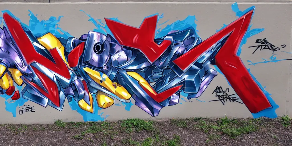 Image similar to gundam 3 d graffiti letters