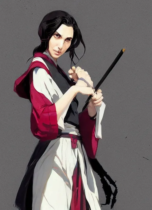 Prompt: gal gadot as nezuko from demon slayer ねずこイラスト wearing kimono by artgem by greg rutkowski trending on artstation