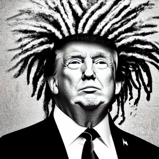 Prompt: Donald Trump with rasta hairstyle, realistic, ultra detailed
