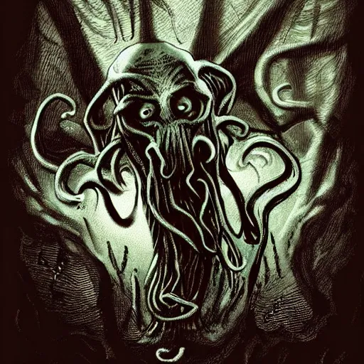 Prompt: H.P. Lovecraft as Cthulhu