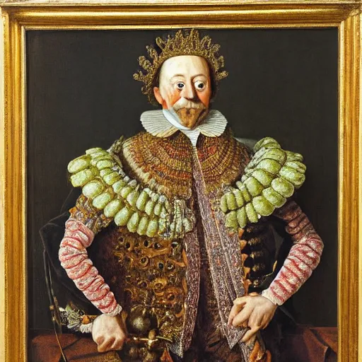 Prompt: portrait of king charles the 4 th by arcimboldo